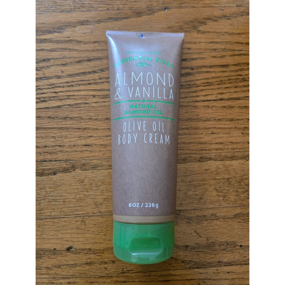Bath & Body Works Essential Oils Almond Vanilla Olive Oil Body Cream 8oz RETIRED